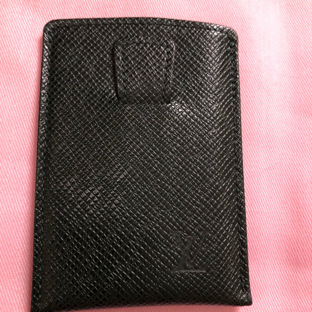 Louis Vuitton Taiga Leather Slide Card Case GREEN